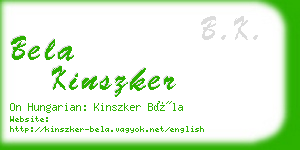 bela kinszker business card